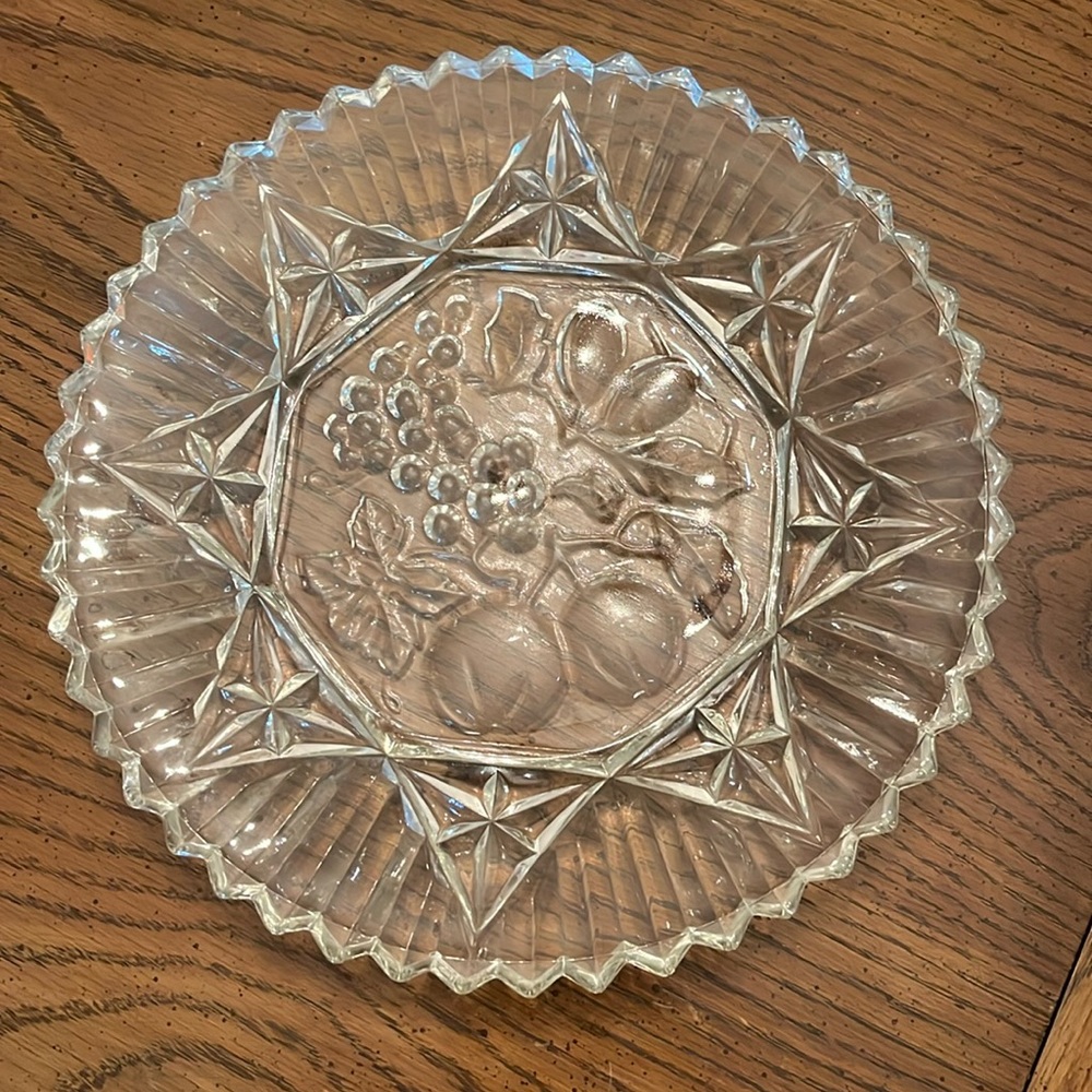 Federal Glass pioneer fruit glass platter‎